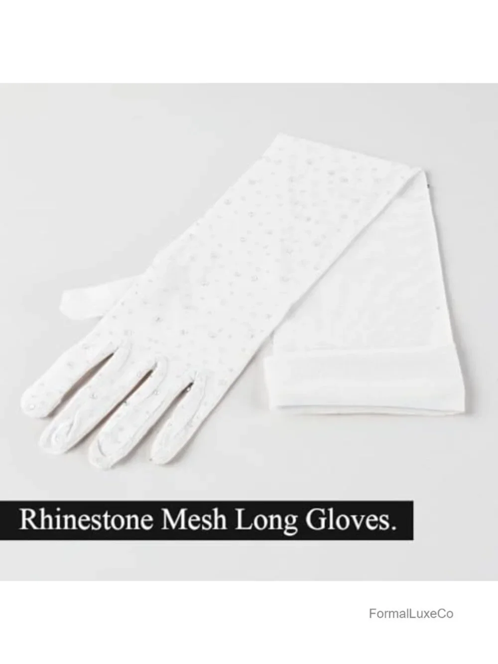 Rhinestone Mesh Opera Gloves Long Arm Sleeves for Theatrical Performances